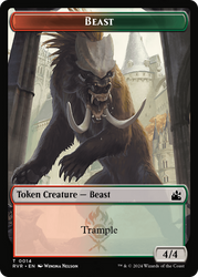 Spirit (0018) // Beast Double-Sided Token [Ravnica Remastered Tokens] Magic: The Gathering