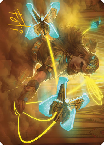 Bladehold War-Whip Art Card (Gold-Stamped Signature) [Phyrexia: All Will Be One Art Series] Magic: The Gathering