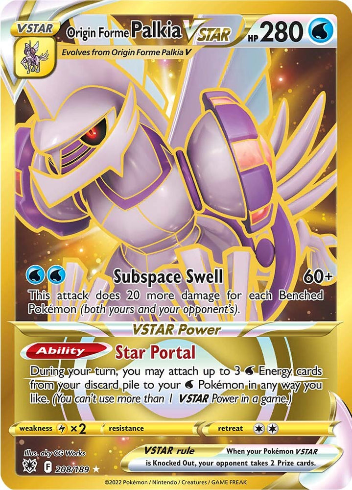 Origin Forme Palkia VSTAR (208/189) [Sword & Shield: Astral Radiance] Pokémon
