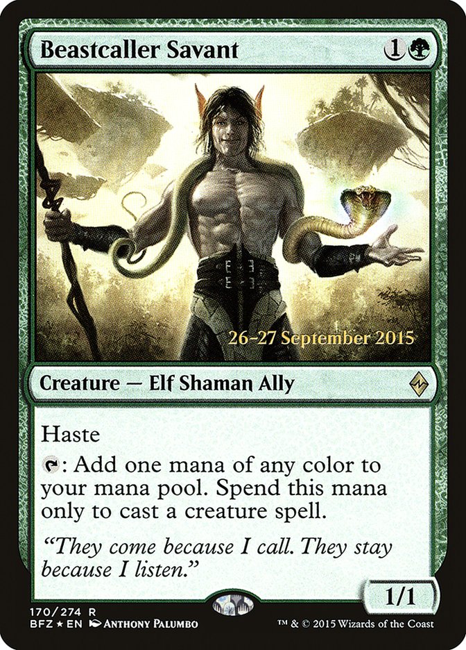 Beastcaller Savant [Battle for Zendikar Prerelease Promos] Magic: The Gathering
