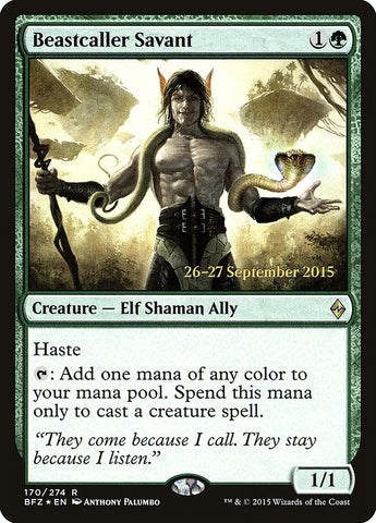 Beastcaller Savant [Battle for Zendikar Prerelease Promos] Magic: The Gathering