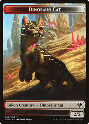 Bird // Dinosaur Cat Double-Sided Token [Commander 2020 Tokens] Magic: The Gathering