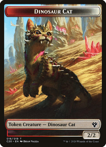 Bird // Dinosaur Cat Double-Sided Token [Commander 2020 Tokens] Magic: The Gathering