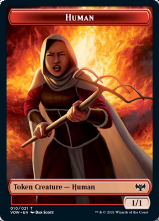 Copy // Human (010) Double-Sided Token [Innistrad: Crimson Vow Tokens] Magic: The Gathering