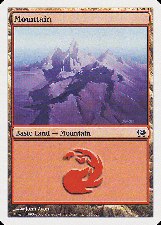 Mountain (344) [Ninth Edition] Magic: The Gathering