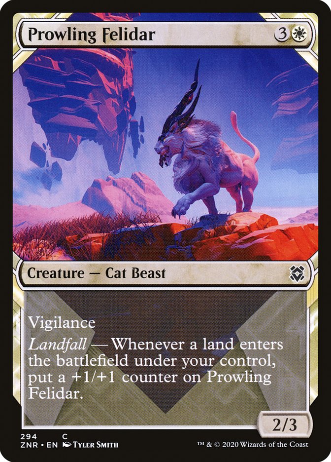 Prowling Felidar (Showcase) [Zendikar Rising] Magic: The Gathering