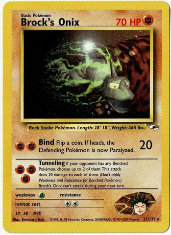 Brock's Onix (21/132) [Gym Heroes Unlimited] Pokémon