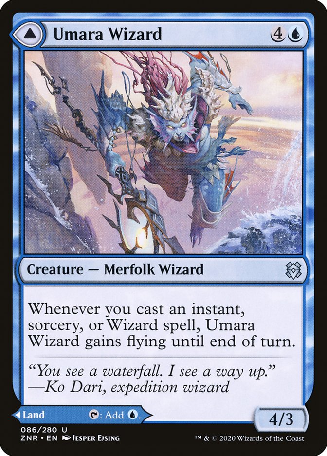 Umara Wizard // Umara Skyfalls [Zendikar Rising] Magic: The Gathering