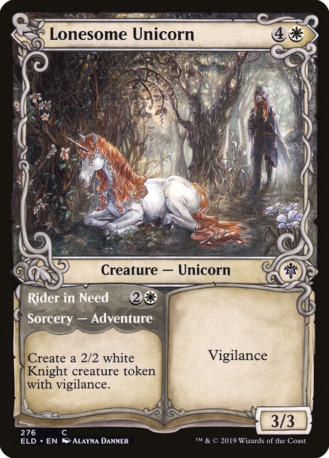 Lonesome Unicorn // Rider in Need (Showcase) [Throne of Eldraine] Magic: The Gathering