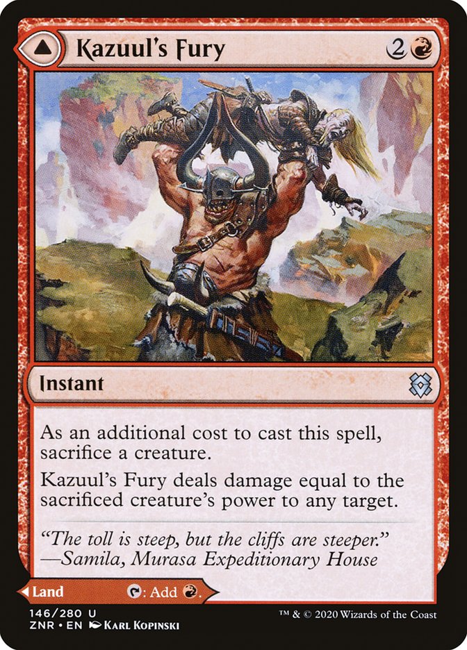 Kazuul's Fury // Kazuul's Cliffs [Zendikar Rising] Magic: The Gathering