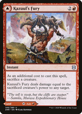 Kazuul's Fury // Kazuul's Cliffs [Zendikar Rising] Magic: The Gathering