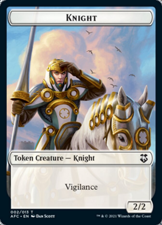 Knight // Saproling Double-Sided Token [Dungeons & Dragons: Adventures in the Forgotten Realms Commander Tokens] Magic: The Gathering