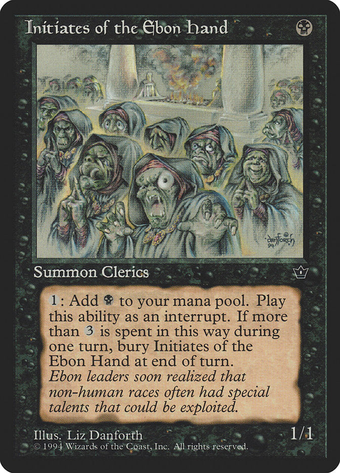 Initiates of the Ebon Hand (Liz Danforth) [Fallen Empires] Magic: The Gathering