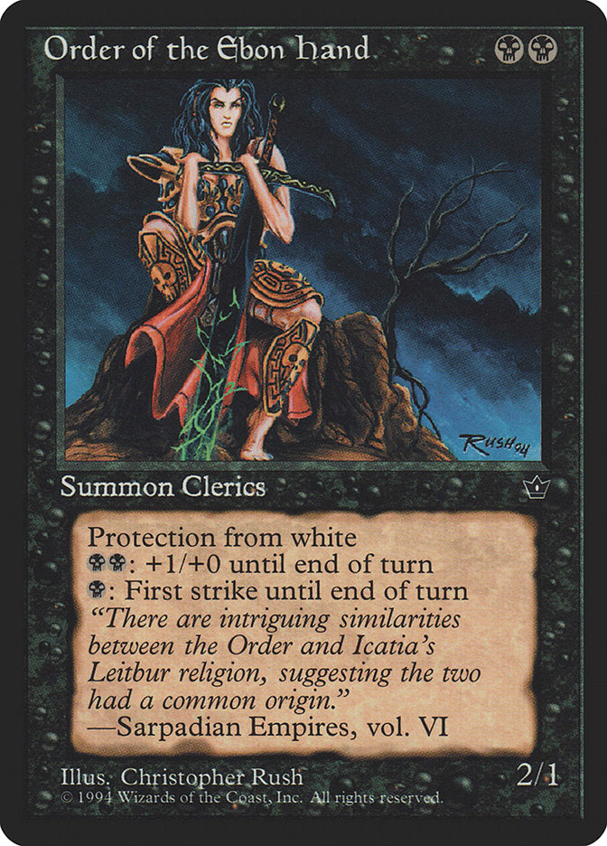 Order of the Ebon Hand (Christopher Rush) [Fallen Empires] Magic: The Gathering