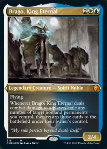 Brago, King Eternal (Etched) [Commander Legends] Magic: The Gathering