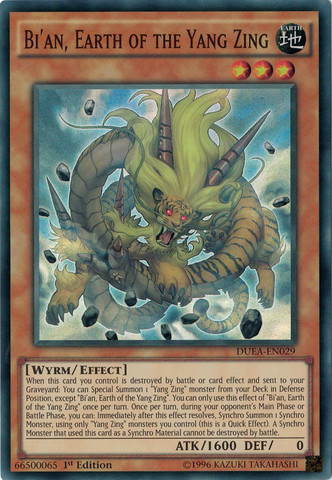 Bi'an, Earth of the Yang Zing [DUEA-EN029] Super Rare Yu-Gi-Oh!