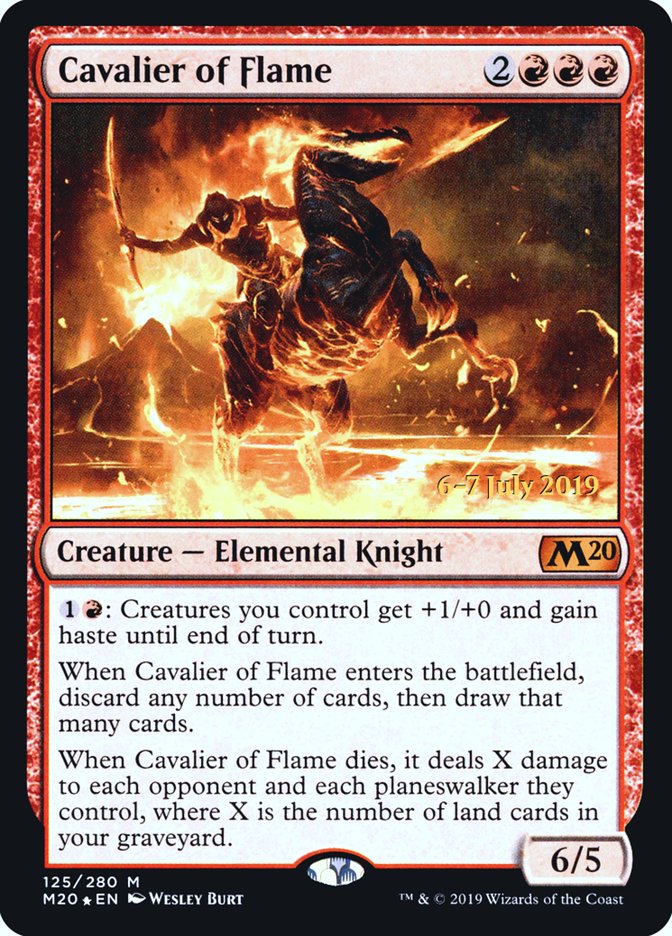 Cavalier of Flame [Core Set 2020 Prerelease Promos] Magic: The Gathering