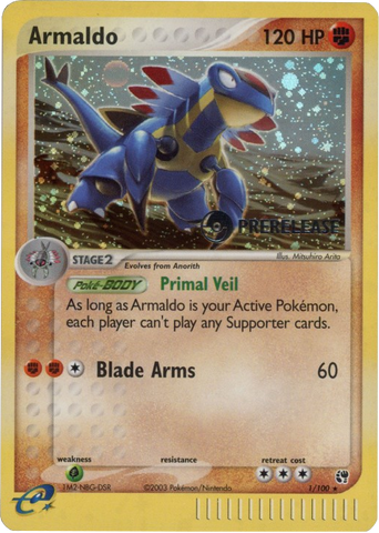 Armaldo (1/100) (Prerelease Promo) [EX: Sandstorm] Pokémon