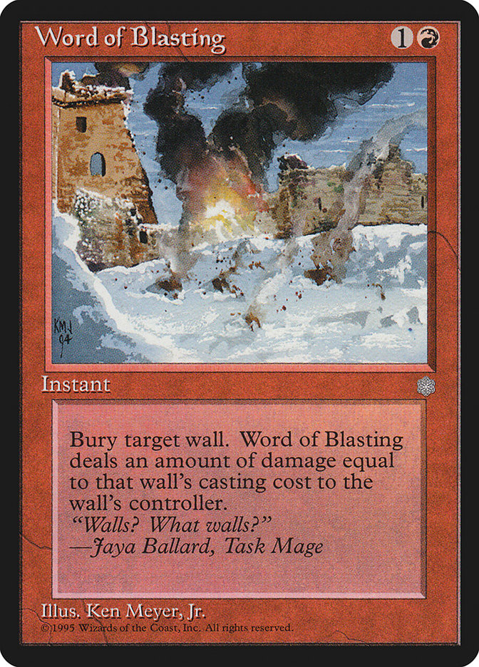 Word of Blasting [Ice Age] Magic: The Gathering