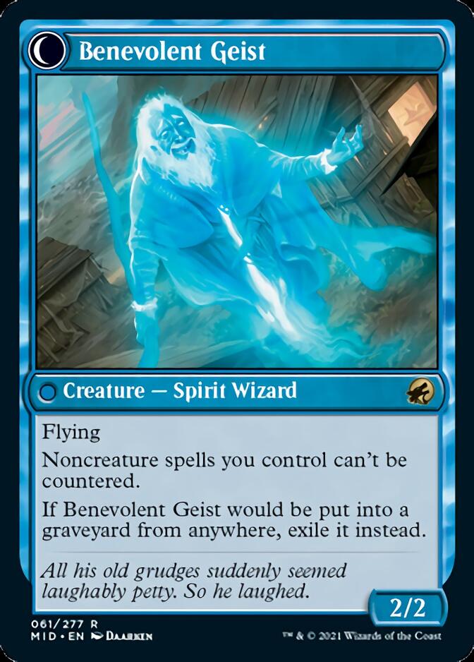 Malevolent Hermit // Benevolent Geist [Innistrad: Midnight Hunt] Magic: The Gathering