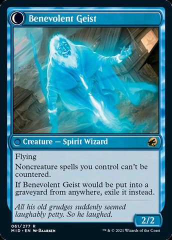 Malevolent Hermit // Benevolent Geist [Innistrad: Midnight Hunt] Magic: The Gathering