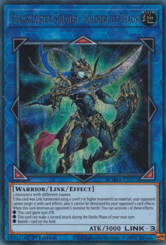 Black Luster Soldier - Soldier of Chaos [MAMA-EN073] Ultra Pharaoh's Rare Yu-Gi-Oh!