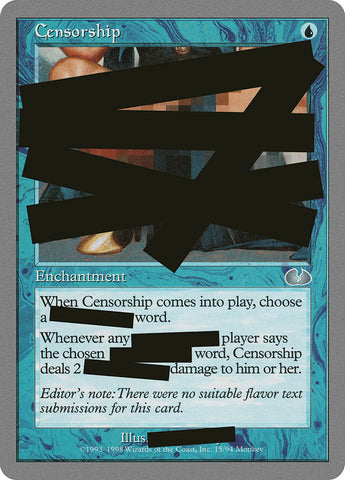 Censorship [Unglued] Magic: The Gathering