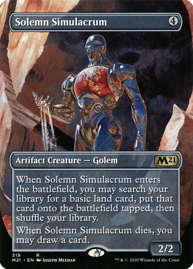 Solemn Simulacrum (Borderless Alternate Art) [Core Set 2021] Magic: The Gathering