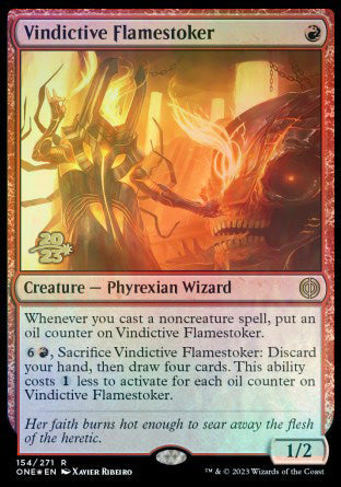 Vindictive Flamestoker [Phyrexia: All Will Be One Prerelease Promos] Magic: The Gathering