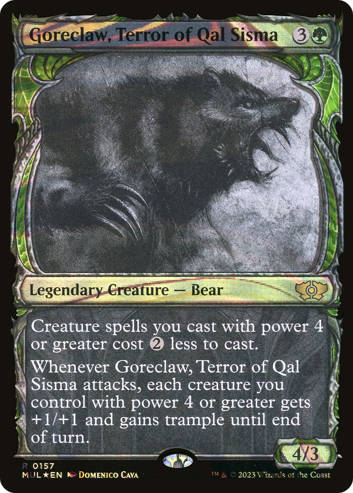 Goreclaw, Terror of Qal Sisma (Halo Foil) [Multiverse Legends] Magic: The Gathering