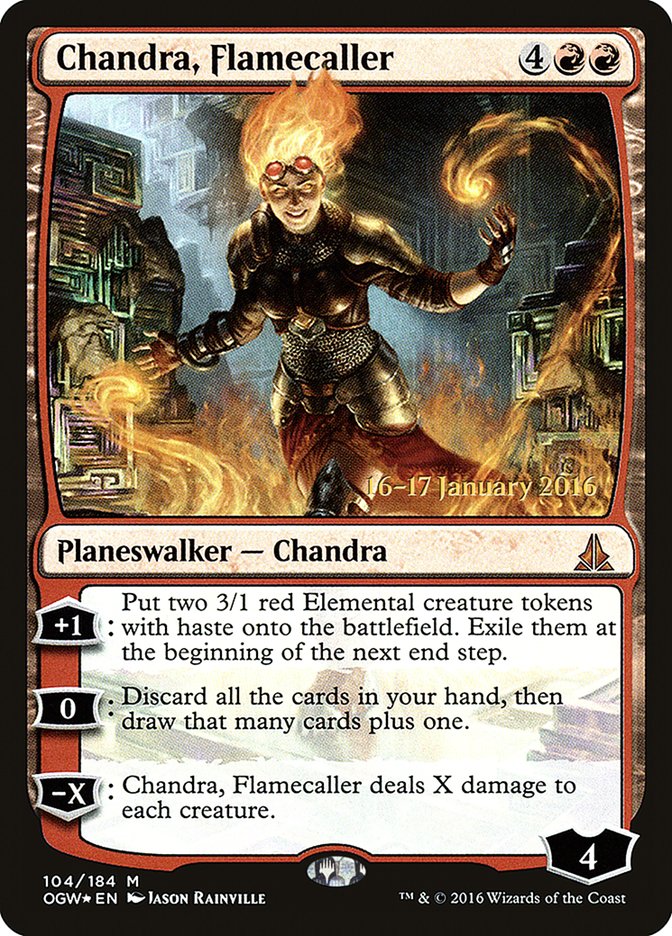 Chandra, Flamecaller [Oath of the Gatewatch Prerelease Promos] Magic: The Gathering