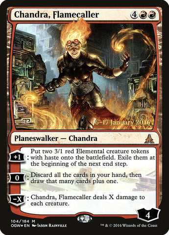 Chandra, Flamecaller [Oath of the Gatewatch Prerelease Promos] Magic: The Gathering