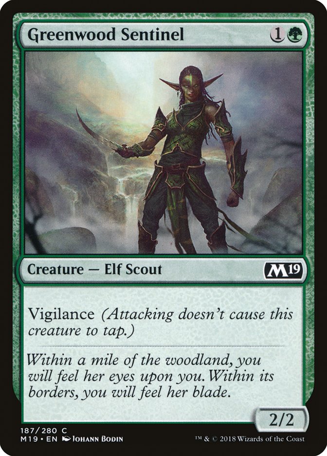 Greenwood Sentinel [Core Set 2019] Magic: The Gathering