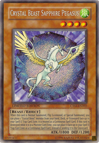 Crystal Beast Sapphire Pegasus [CT04-EN002] Secret Rare Yu-Gi-Oh!