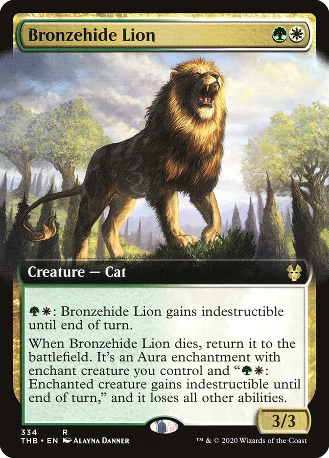 Bronzehide Lion (Extended Art) [Theros Beyond Death] Magic: The Gathering