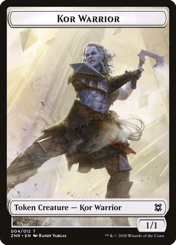 Copy // Kor Warrior Double-Sided Token [Zendikar Rising Tokens] Magic: The Gathering