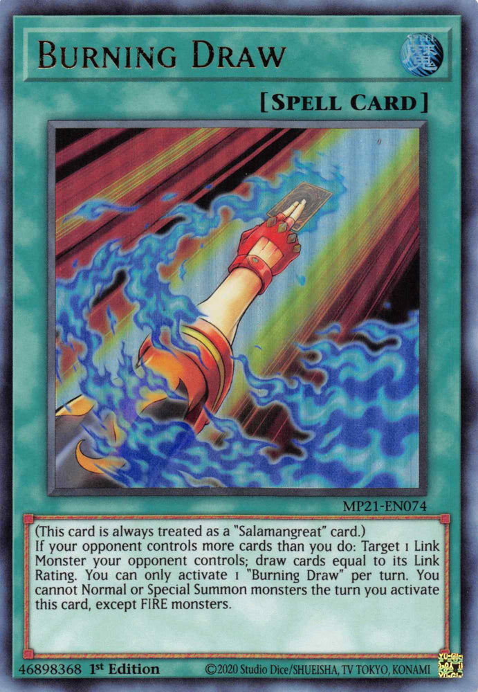 Burning Draw [MP21-EN074] Ultra Rare Yu-Gi-Oh!