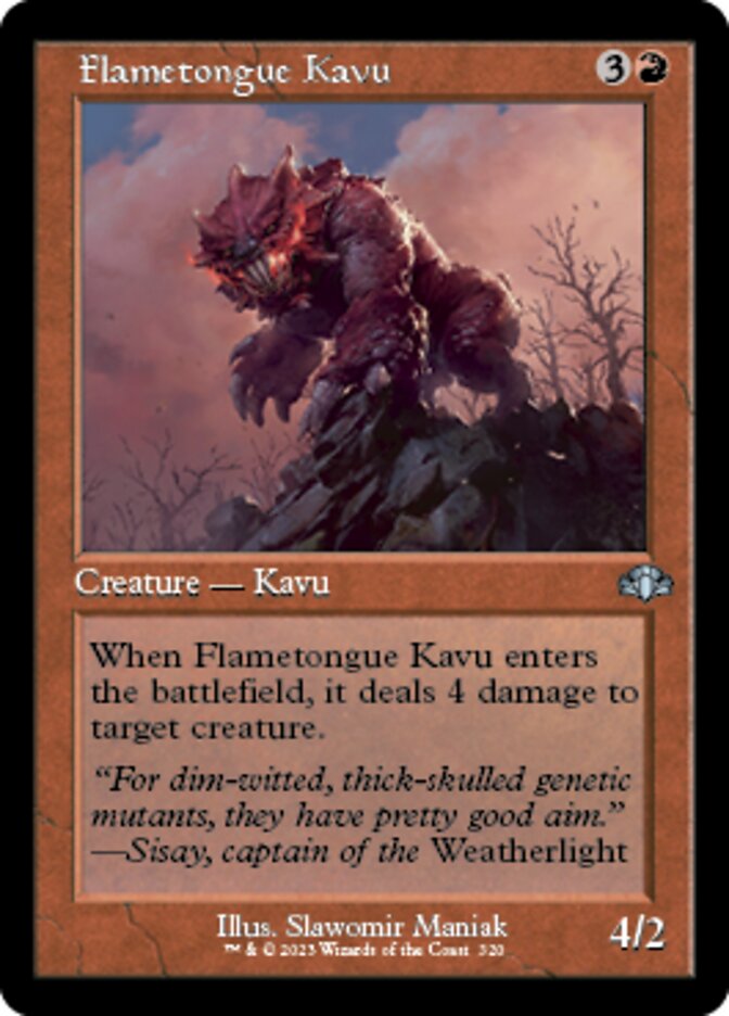 Flametongue Kavu (Retro) [Dominaria Remastered] Magic: The Gathering