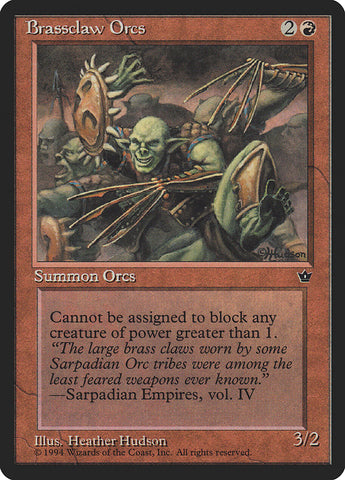 Brassclaw Orcs (Heather Hudson) [Fallen Empires] Magic: The Gathering