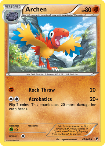Archen (66/101) [Black & White: Noble Victories] Pokémon