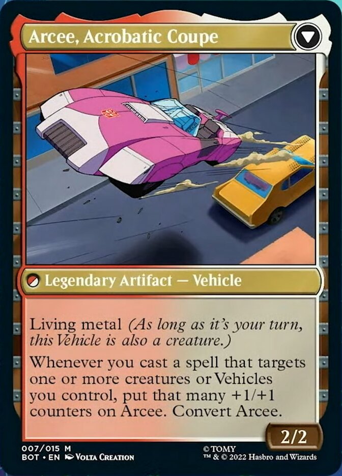 Arcee, Sharpshooter // Arcee, Acrobatic Coupe [Transformers] Magic: The Gathering