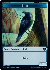Bird (005) // Soldier Double-Sided Token [Kaldheim Commander Tokens] Magic: The Gathering