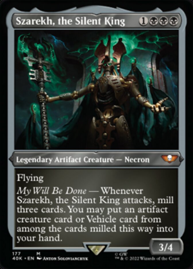 Szarekh, the Silent King (Display Commander) (Surge Foil) [Warhammer 40,000] Magic: The Gathering