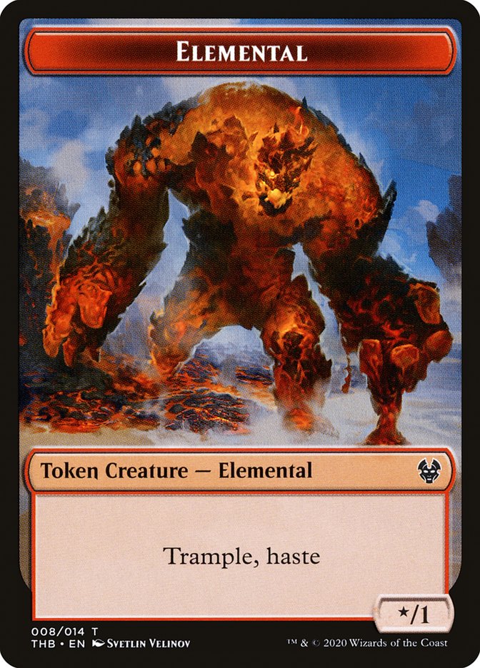 Human Soldier // Elemental Double-Sided Token [Theros Beyond Death Tokens] Magic: The Gathering