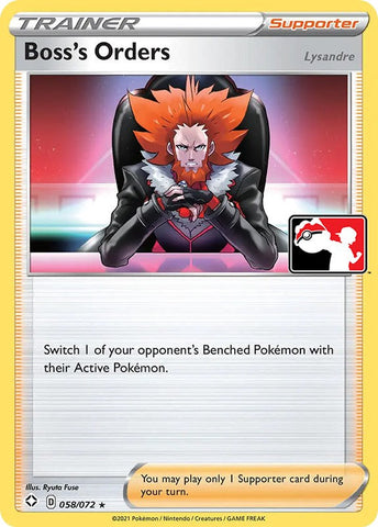 Boss's Orders (058/072) [Prize Pack Series One] Pokémon