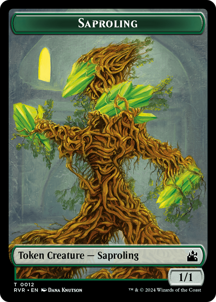 Saproling // Rhino Double-Sided Token [Ravnica Remastered Tokens] Magic: The Gathering