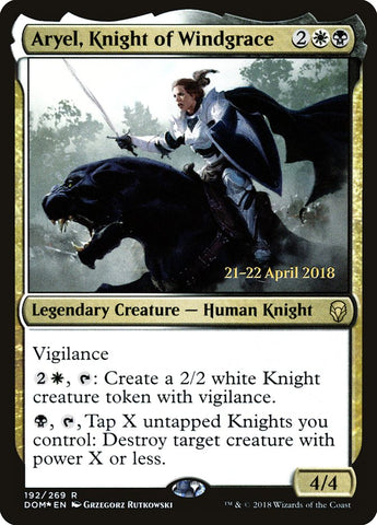 Aryel, Knight of Windgrace [Dominaria Prerelease Promos] Magic: The Gathering