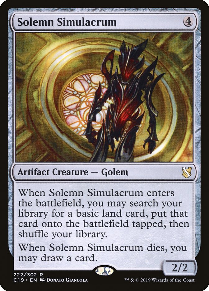 Solemn Simulacrum [Commander 2019] Magic: The Gathering