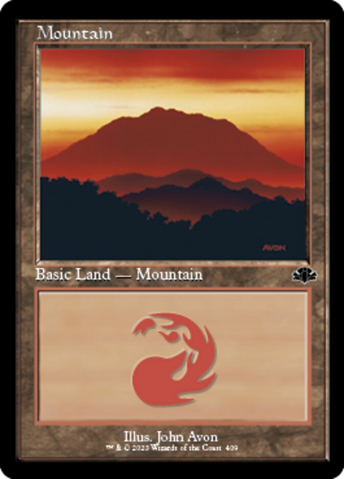Mountain (409) (Retro) [Dominaria Remastered] Magic: The Gathering