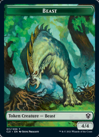 Beast (011) // Insect Double-Sided Token [Commander 2021 Tokens] Magic: The Gathering